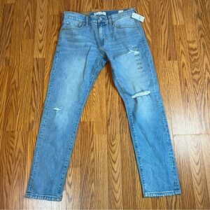 PacSun Slim Mid Rise Light Indigo Wash Distressed Jeans Pants Size 30x30